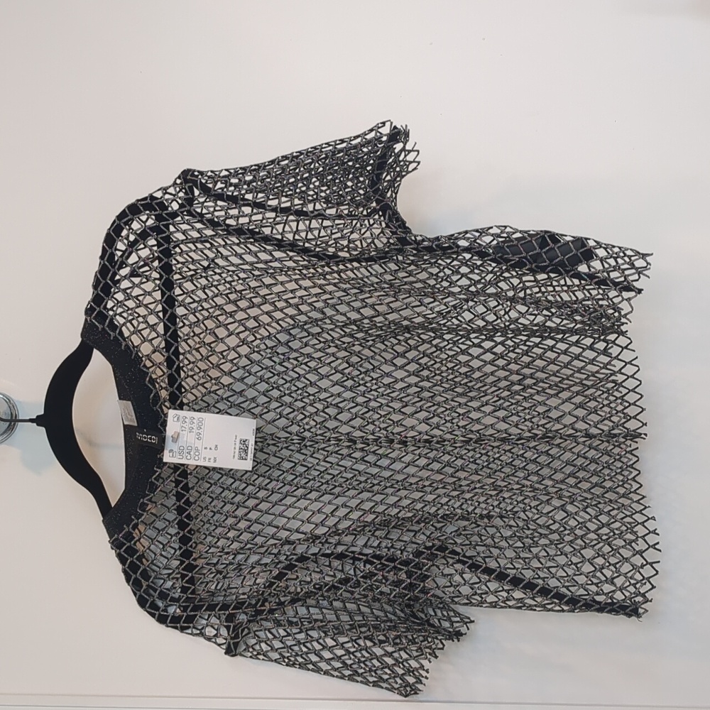 H&M Black and Silver Mesh Top